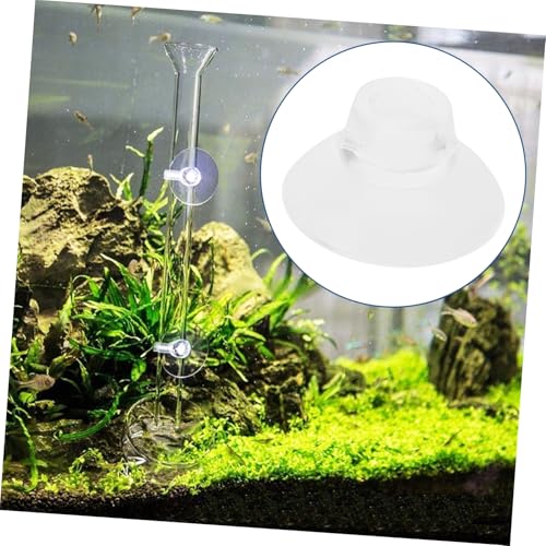 Toddmomy 50pcs Fish Tank Cup Feeders Holders for Easy Aquarium Installation Transparent Design for Elegant Aesthetic Fixation for Fish Feeding Accessories - size: 2.60X2.60X1.50CM