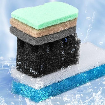 Threlaco 32 Pcs Filter Media Compatible with 306/307 Filters, Aquarium Replacement Maintenance Kit Including Biological Sponge, Ammonia/Phosphate/Nitrite Remover Pad, Aquarium Towel, Grease - style: 306/307