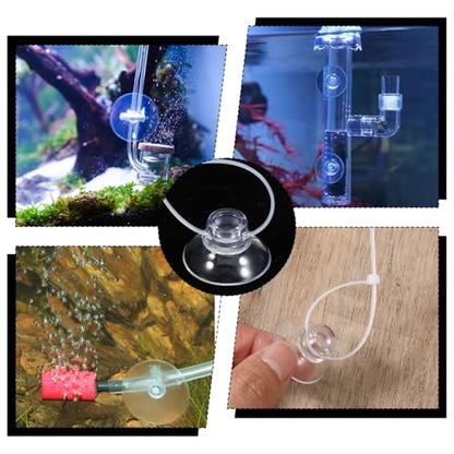 15pcs Clear Silicone Suction Cups for Aquariums with Zip Ties Aquarium Suction Cups for Tubing Fish Tank Plant Holder Binding Fish Tank Rubber Anti-Collision Sucker Pad for Moss, Shrimp Nest, Glass