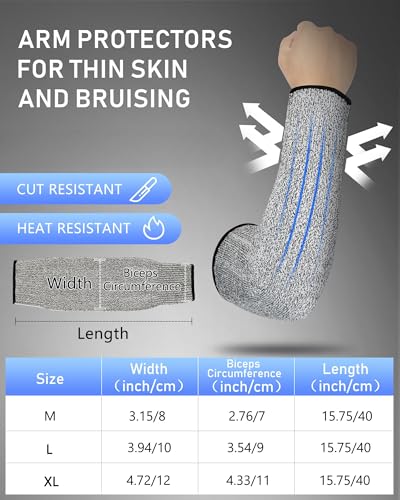 Geyoga 2 Pairs Arm Sleeves Guards Skin Protectors,Medium,Hppe,Black, Gray - color: Black, Gray, size: Medium, style: Hppe