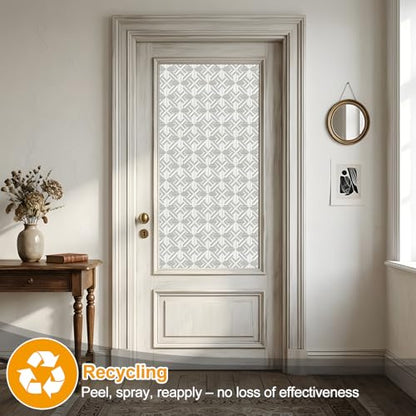 Countewol Frosted Window Privacy Film, Static Cling Non-Adhesive, Removable & Reusable, Anti-UV Heat Blocking for Bathroom Bedroom Office (Prism Frosted, 23.6 x 78.7 in) - color: Prism Frosted, size: 23.6 x 78.7 in