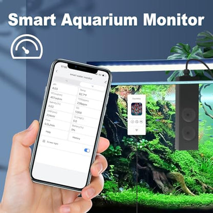 Kactoily Smart Aquarium Monitor All in One pH/ORP/Salt/S.G/TDS/EC/Temp 24h Online Freshwater and Saltwater Fish Tank Tester (WiFi Version)