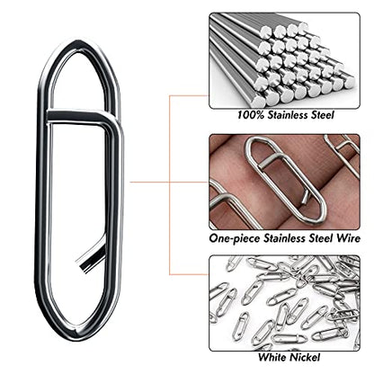Dr.Fish Fishing Speed Clips Power Quick Clips for Fishing Lures Quick Change Stainless Steel Lure Snaps Saltwater Freshwater Crankbait Tackle Snaps - color: XS-25LB-0.5", size: 20 Pack