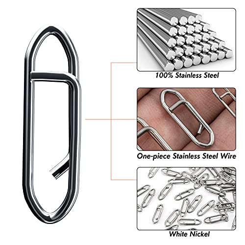 Dr.Fish Fishing Speed Clips Power Quick Clips for Fishing Lures Quick Change Stainless Steel Lure Snaps Saltwater Freshwater Crankbait Tackle Snaps - color: XS-25LB-0.5", size: 40 Pack