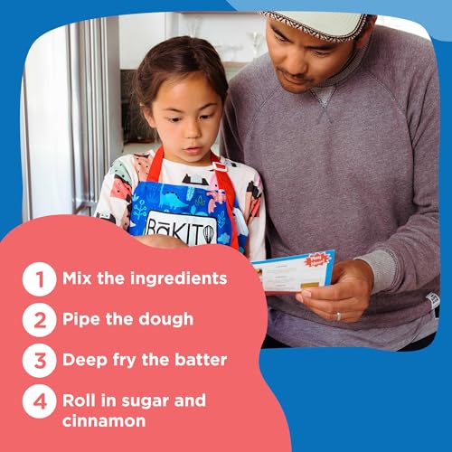 BāKIT Box Churros Baking Kit for Kids, Authentic Mexican Dessert with Printed Recipe & Activity Guide, Fun STEM Learning Gift for Ages 5–12, Homeschool & Family Cooking Set - color: Churro Maker