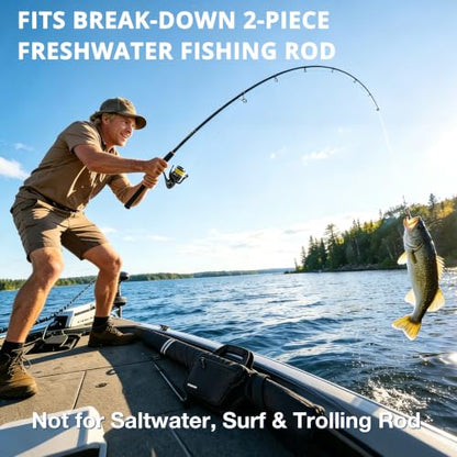 PEKREWS Fishing Rod Case, 52inch Fishing Pole Bag with Tackle Pockets | Fits Break-Down Spinning Rod Reel Combo, Padded Soft Rod Bag with Shoulder Strap and Handle, Pole Travel Case For Angler - color: Green