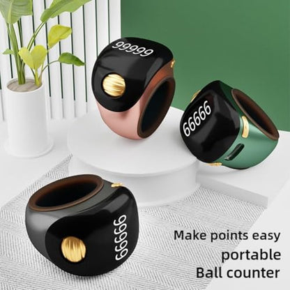 Smart Tasbih Zikr Rings, Interchangeable Tasbih Counter Rings, Adjustable Ring Finger Counter, APP Support Digital Counter Prayer Reminder Rings (Black) - color: Black