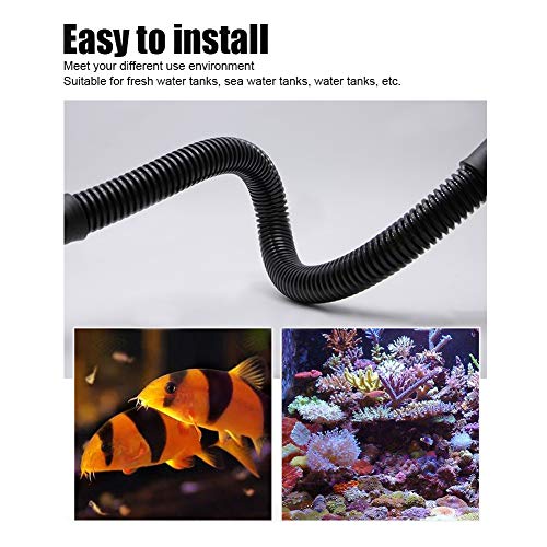 EVA Corrugated Water Hose for Aquarium Fish Tank – Flexible PVC Tubing for Freshwater & Saltwater – 1 inch, 1.3 inch, 1.6 inch Inner Diameter – Black