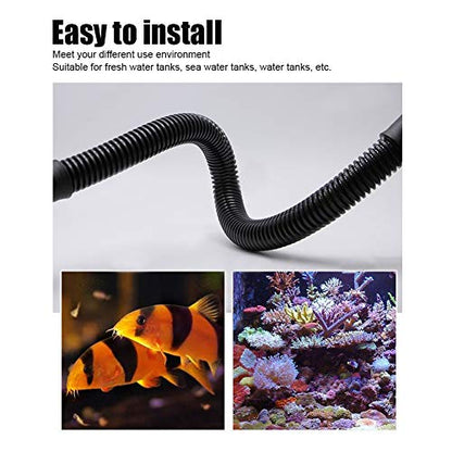 EVA Corrugated Water Hose for Aquarium Fish Tank – Flexible PVC Tubing for Freshwater & Saltwater – 1 inch, 1.3 inch, 1.6 inch Inner Diameter – Black