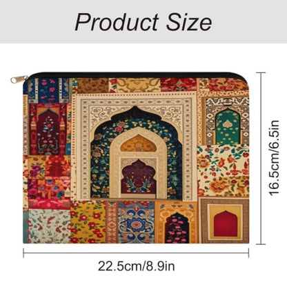 Ramadan Theme Showcases Vibrant Islamic Makeup Bag for Women, Cosmetic Pouch Travel Toiletry Organizer Bag 8.9"x6.5" Polyester - color: Ramadan Theme Showcases Vibrant Islamic
