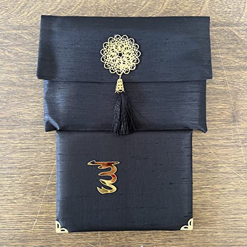 Muslim Prayer Rug, Bag & Yaseen Surah Pocket-Size Book, Bag & Prayer Beads Set I Perfect Islamic Gift I Prayer Rug Travel I Muslim for Men&Women | Luxury Islamic Gifts (5 Sets, Black) - color: Black, size: 5 Sets