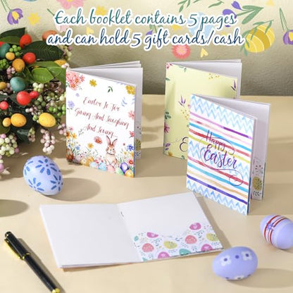 AmazingSpark 4 Set Mini Easter Gift Card Book Bunny Money Holder Envelope Booklet for Cash Easter Surprise Money Card Sleeve Book Eggs Rabbit Party Gift for DIY Basket Stuffer Spring Holiday Decor - style: Easter