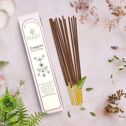 KarmaPledge Fougere Incense Sticks, Burn Time 45-60 Min, 40 Sticks - color: Fougere, size: 40 Hand Dipped Sticks