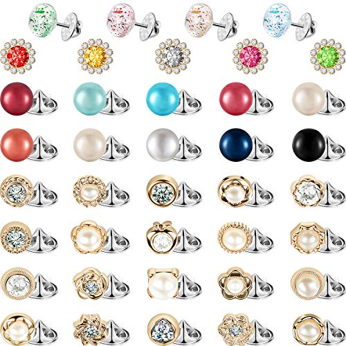 WILLBOND 50 Piece Women Shirt Brooch Buttons Bulk, Mini Cover up Pins