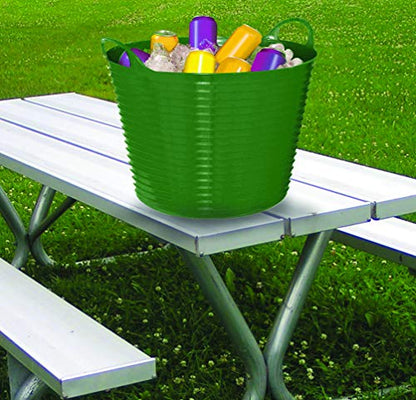 Little Giant® Poly/Rubber FlexTub Bucket | Ultra Durable & Versatile Farm Tub | Plastic Synthetic Gardening Tub (1, Green) - color: Green