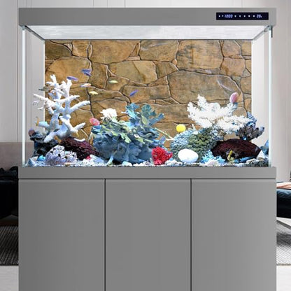AWERT Stone Aquarium Background Rocky Fish Tank Background Rock Terrarium Background 30x18 inches Vinyl - size: 30x18in/75x45cm