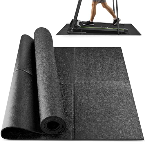 Foldable Treadmill Mat for Carpet - Walking Pad Mat for Home | Treadmill Mat for Hardwood Floors, Waterproof, Non-Slip, Rubber, for Bike/Exercise Equipment/Elliptical, Shock Absorbing - size: 72.1"L x 31.4"W x 0.2"Th