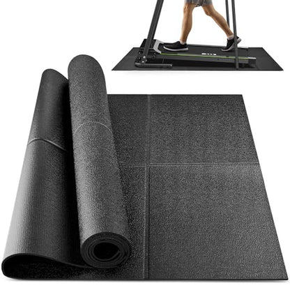 Foldable Treadmill Mat for Carpet - Walking Pad Mat for Home | Treadmill Mat for Hardwood Floors, Waterproof, Non-Slip, Rubber, for Bike/Exercise Equipment/Elliptical, Shock Absorbing - size: 72.1"L x 31.4"W x 0.2"Th
