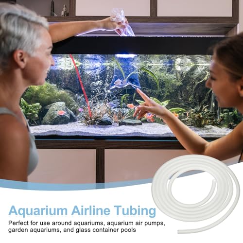 Aquarium Airline Tubing, 5/32"(4mm) ID x 1/4"(6mm) OD 4.9ft PVC Flexible Tube, (2Pcs, Black/White), Intended for Fish Tank Air Pump/Aquarium/Garden/Terrarium Pond - color: Black/White