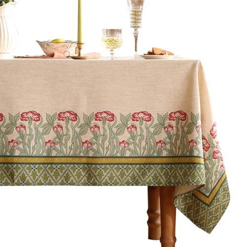 patdrea Vintage French Linen Tablecloth,Rectangular,71"x55"-Cecilia D - color: Cecilia D, size: 71" x 55" (Rectangular)