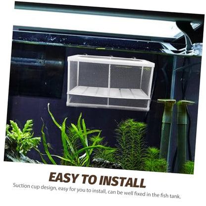 Toddmomy 2Pcs Fish Tank Breeding Box with Suction Cup Aquarium Isolation Net and Partition Large Capacity Fish Hatchery Incubator for Separating Fish and Improving Survival Rate