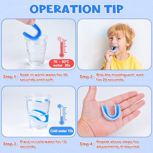 MENOLY 6 Pack Youth Mouth Guard, Sport Mouth Guard with 6 Portable Cases for Football Basketball Boxing MMA Wrestling Hockey - size: Youth (For 8-14 Year old)