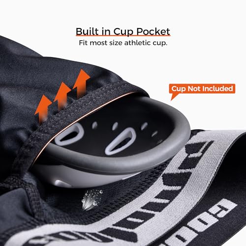 COOLOMG Youth Football Girdle 5 Pad Football Compression Shorts with Cup Pocket Integrated Hip Tailbone Thigh Pads - color: Black, size: X-Small