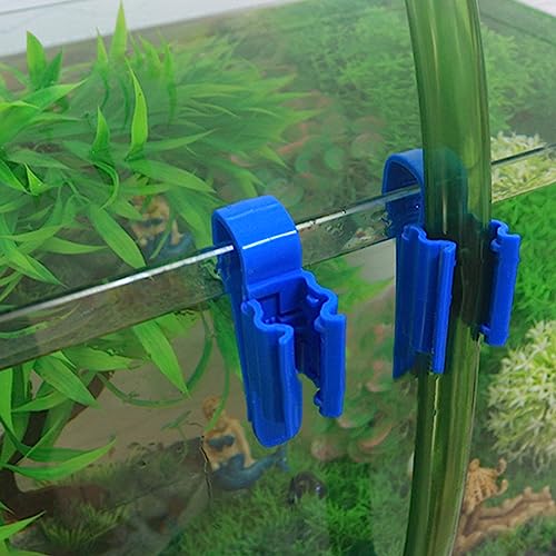 4 Pieces Water Pipe Holder Fish for Tank Adjustable Plastics Mounting Clips Durability Aquarium Tube Clamp Hose Holders Clip Air Pumps Accessories