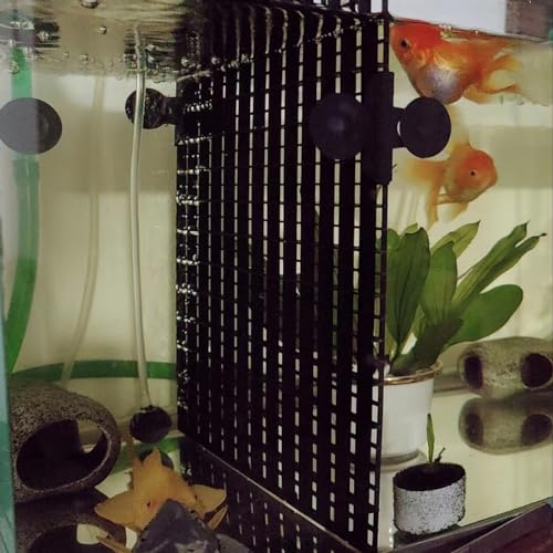 8PCS Fish Tank Dividers Lid, Aquarium Grid Bottom Isolation Tray Board, Plastic Egg Crate - color: Black, size: 8PCS