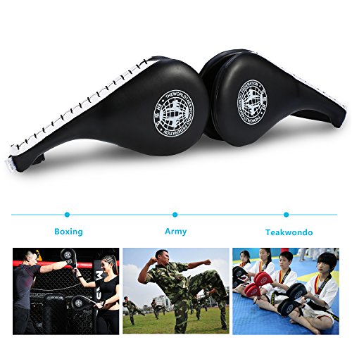 Taekwondo Kick Pads, Pack of 2 Professional TKD Kicking Training Karate Boxing Practice Pad Kickboxing Striking Target Pads Martial Arts Training Equipment for Children and Adults(Black)