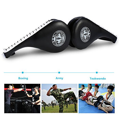 Taekwondo Kick Pads, Pack of 2 Professional TKD Kicking Training Karate Boxing Practice Pad Kickboxing Striking Target Pads Martial Arts Training Equipment for Children and Adults(Black)