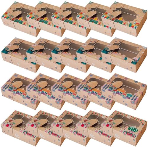 20pcs Ramadan Mubarak Candy Cake Box Bag Gift Packaging Favors Eid Mubarak Decorations Islam Muslim Party Supply