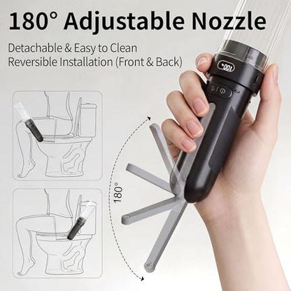 Portable Bidet for Travel,Personal Hygiene Sprayer Bottle for Women Men - color: Black