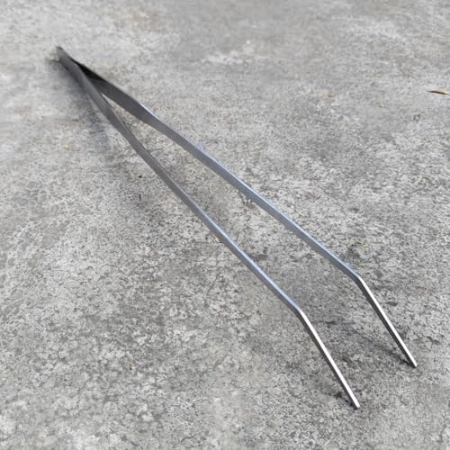 Extra Long 18.7 Inch Stainless Steel Tweezers Feeding Tongs (Longer than Arms, Curved) for Terrarium