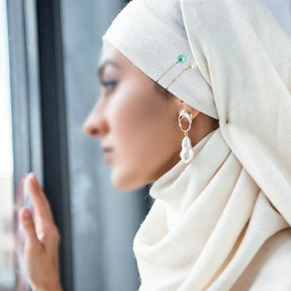 25 Pcs Hijab Pins,Multicolor Headscarf Pearl Pins Safety Scarf Clips for Muslim Women, Shawl, Sweater & Wedding Dress Accessories