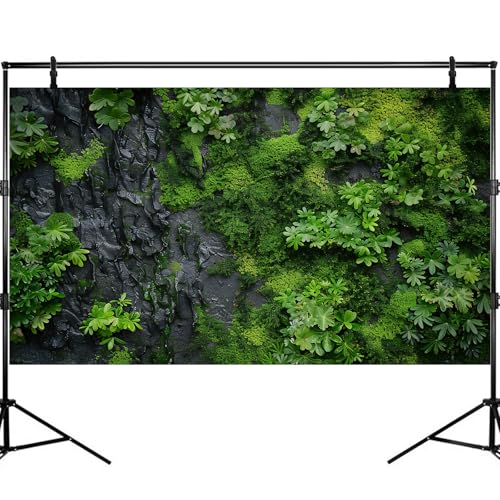 Rock Wall Texture Aquarium Background Green Moss on Black Rock Wall Fish Tank Background Nature Green Moss Fern Reptile Tank Background Rock Texture Reptile Habitat Terrarium Background 72x24in