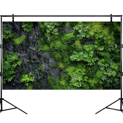 Rock Wall Texture Aquarium Background Green Moss on Black Rock Wall Fish Tank Background Nature Green Moss Fern Reptile Tank Background Rock Texture Reptile Habitat Terrarium Background 72x24in
