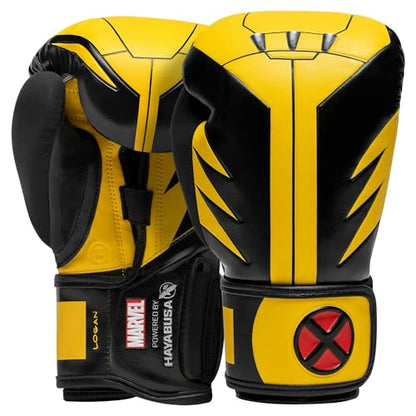 Hayabusa Marvel Hero Elite Boxing Gloves | Sparring and Training, Muay Thai Kickboxing, Fight Ready, Licensed Design, Padded Knuckle, 10oz 12oz 16oz, Men and Women - color: Wolverine, size: 12oz