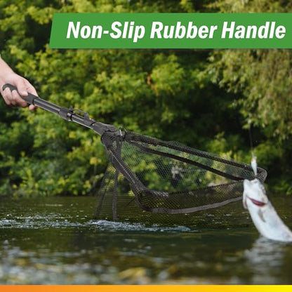 8-Inch Fishing Net - Lightweight Aluminum, Steel, and Nylon Bait Net for Catch and Release or Sport Fishing in Salt and Freshwater by Wakeman - size: 28" x 16" x 1"