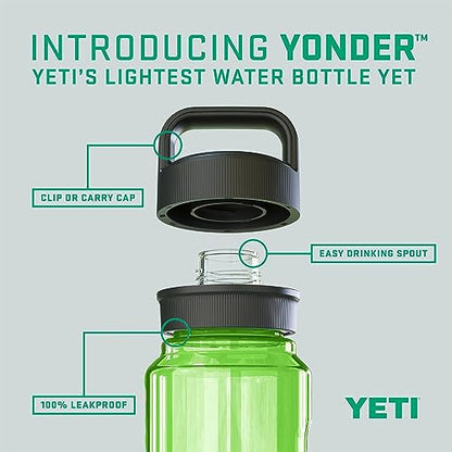 YETI Yonder Water Bottle with Yonder Chug Cap, Lightweight, Leakproof and BPA-Free - color: Canopy Green, style: 34oz