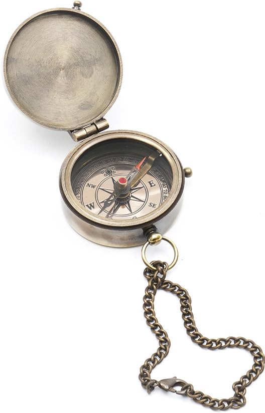 Be Strong and Courageous Do Not Be Afraid Brass Engraved Compass Black dial, with Stamped Wooden case, Birthday Gifts, Confirmation Gifts Ideas, Baptism Gifts,