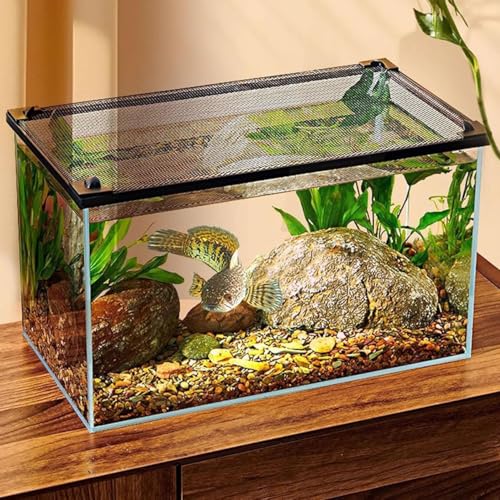 Magnetic Aquarium Cover Lid, DIY Fish Tank Lid Anti-Jumping Net Cover Mesh Terrarium Lid Aquarium Hood, Adjustable Size ＆ Washable(40x23cm) - size: 40x23cm