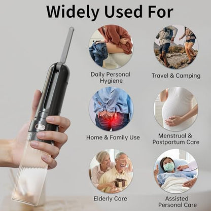 Portable Bidet for Travel,Personal Hygiene Sprayer Bottle for Women Men - color: Black