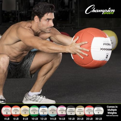 Champion Sports Rhino Promax Wall Balls - Soft Shell Non-Slip Grip for Weightlifting, Plyometrics, Cross Training, & Home Gym - style: 4 LBS