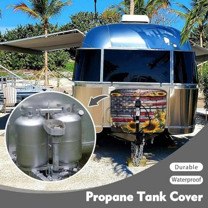 Cross American Double 20lb RV Propane Tank Cover Dust-Proof Heavy Duty Propane Gas Cylinder Cover All Weather Protection - color: Cross American, size: S(20LB)