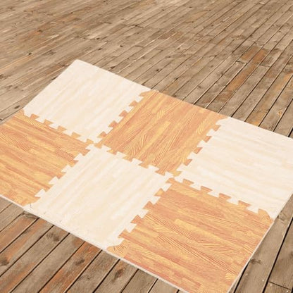TOYANDONA 12pcs Interlocking Puzzle Floor Mats Crawling Play Mat Eva Foam Tiles Non-Toxic Floor Pads for Nursery Gym and Home Use