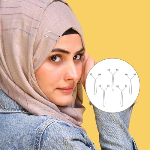 24pcs Hijab Pins for Women, Fashion Exquisite Shawl Scarf Clip Muslim Hijab Clips Safety Brooch Pin Buttons for Women Headscarf Wedding Dress Sweater Jewelry Accessories (Silver) - color: Silver
