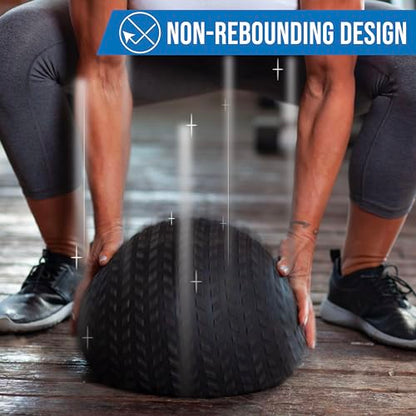 Fitness First Slam Ball, Easy-to-Grip, Sand-Filled Medicine Ball for Exercise and Workout, Ideal for Weight Training, Cross-Training, Cardio, and Plyometric Workout, Available in Different Weights - size: 10 LBS