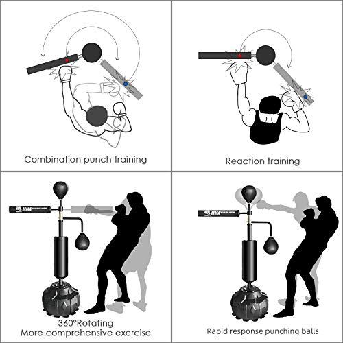 InnoLife MMA Boxing Speed Trainer Punching Spinning Bar with Dual Punch Head