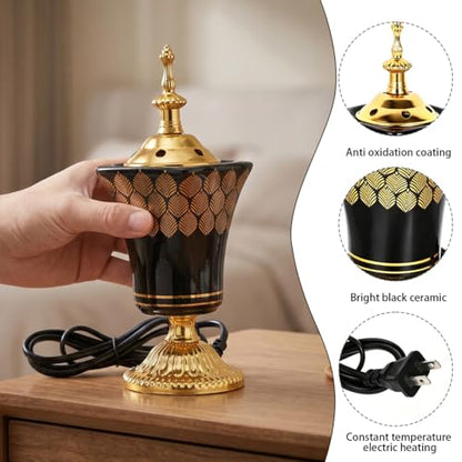 Ciieeo Electric Incense Burner Middle Eastern Style Plug-in Censer for Home Decor Bedroom Living Room Air Purification Relaxation 7.67X2.95X2.95In Us Plug